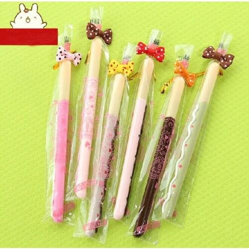 12 pcs/lot Chocolate stick gel pen Sweet 0.38mm black gel-ink pens Stationery Office material school supplies(tt-4130)