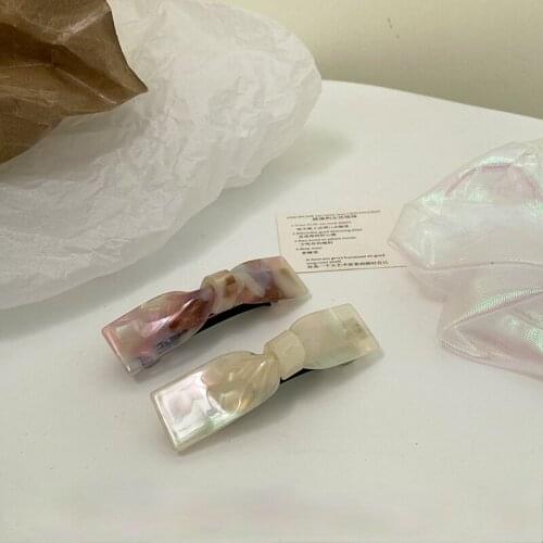 2021 Women New Bowknot Hair Clips Lady Acetate Ponytail Hairpin Accessories