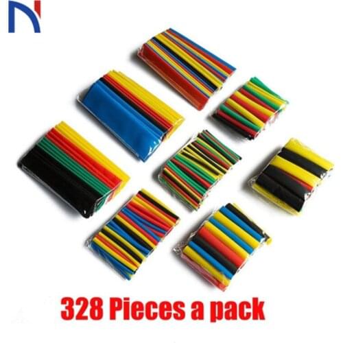 328pcs Shrinking Heat Shrink Tube Colorful 2:1 Polyolefin Tubing Sleeve Wrap Wire Set Tubing Wrap Sleeve Assorted 8 Size