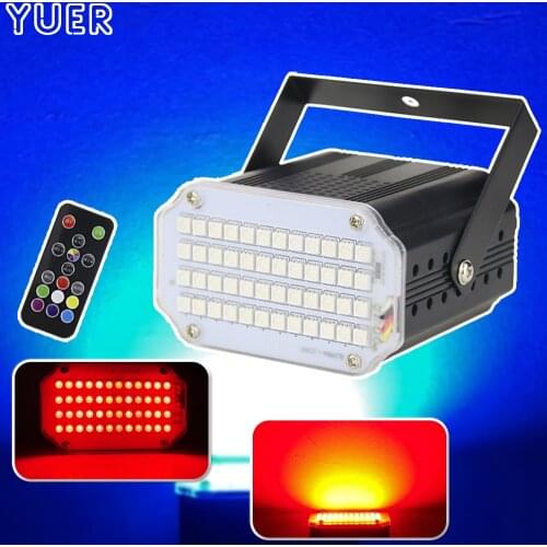 48LEDs SMD 5050 Led Strobe Light Voice Activated LED Stage Effect Light Party DJ Disco Strobo Beam Wash Flash 4IN1 Par Light