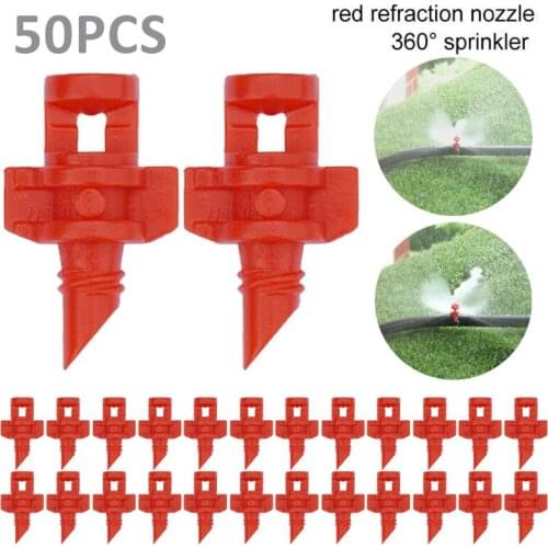 50pcs/set Garden Lawn Misting Nozzle Water Jet Refraction Spray Nozzle Mini Water Sprinkler Drip Irrigation 360 Degree