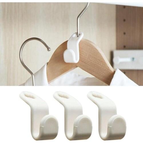 6pcs/set Closet Hanger Wonder Space Saver Extension Multi-function Hook Strong Clothing Wardrobe White Pp Hooks Rack
