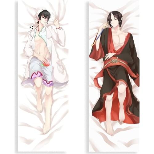 Anime Hoozuki no Reitetsu Pillow Case Cosplay HOZUKI Cushion Cover Hugging Body Peach Skin Pillowcase fashion Printed