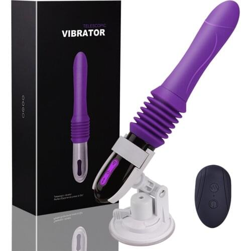 Automatic Telescopic Dildo Vibrator With Suction Cup G Spot Vibrator Sex Toy For Women Hand-Free Anal Vibrator Massage Orgasm