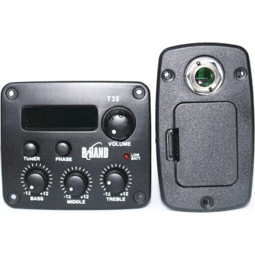 B BAND T35 EQ Preamp Acoustic Guitar Pickup T35C Equalizer Chromatic Display and Built In Tuner Guitar Accessories Parts