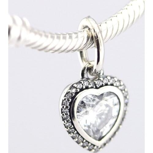 Sparkling Love Beads for Jewelry Making 925 Sterling Silver Clear CZ Charms Fits Pandora Bracelet DIY Gift Berloques Kralen