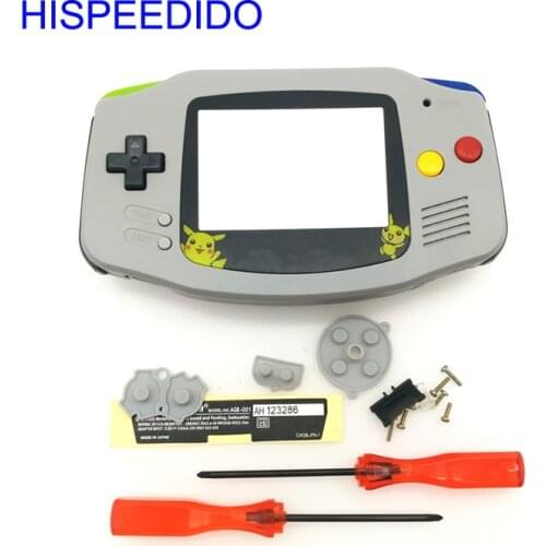 HISPEEDIDO New For SNES Grey For Super Famicom Housing Shell Case Cover for Nintendo Gameboy Advance GBA with screw driver
