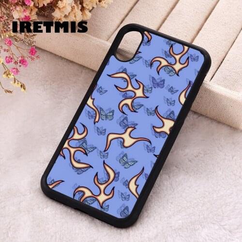 Iretmis 5 5S SE 2020 phone cover cases for iphone 6 6S 7 8 Plus X Xs Max XR 12 MINI Pro Soft Silicone TPU Fire Butterfly