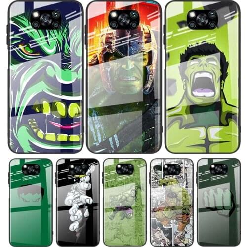 Tempered Glass Cover Luxury Hulks Avengers For Xiaomi POCO F3 F2 X3 NFC X2 M2 Pro Shockproof Shell Phone Case
