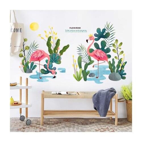 DIY Flamingo PVC Wall Sticker Poster and Print Picture for Living Room Bedroom Wall Decals Mural Wallpaper