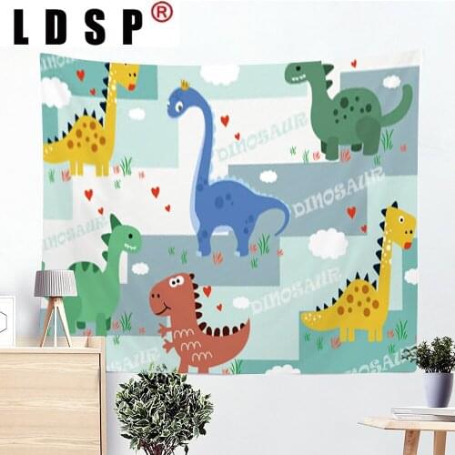 LDSP Tapestry Cartoon Animals Dinosaur Hanging Covering Rugs Background Cloth Beach Mat Blanket Art Bedroom Living Home Decor