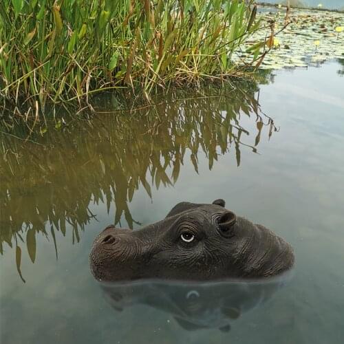 Hippo Head Scary Shark Back Garden Pond Floating Animal Ornaments Funny Toys Swimming Pool Fish Crafts Simulation Decoration