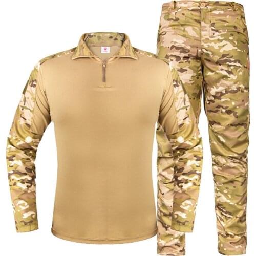 Multicam Camouflage Combat Uniform Tactical BDU Shirt Pants Set Men Army Military Training Clothing Suit Camo Hunting Clothes
