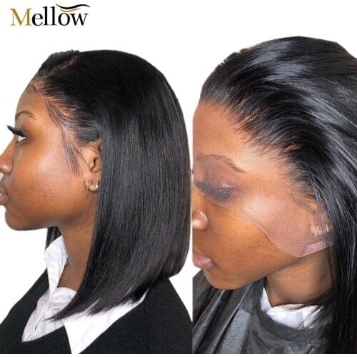 Short Bob Lace Front Wigs Brazilian Straight Human Hair Wigs For Black Women with Baby Hair Short Bob Wigs