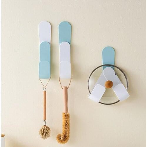 Kitchen Storage Tools Household Wall Mounted Shelf Punch Free Pot Cover Rack Cookware Space Saving Practical Rack Utensils