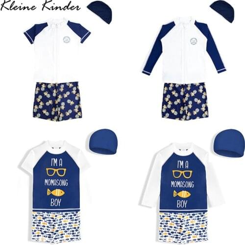Swimsuit Kids 3 Pieces UV Bathing Suit for Baby Toddler Boy Long Sleeve Childrens Swimwear and Swimming Trunks Boys Rash Guards