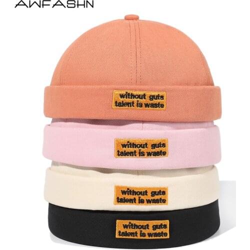 Fashion Hip Hop Men Hat High Quality Cotton Casual Skullcap Adjustable Brimless Hat Landlord Breathable Beanie Sailor Cap New