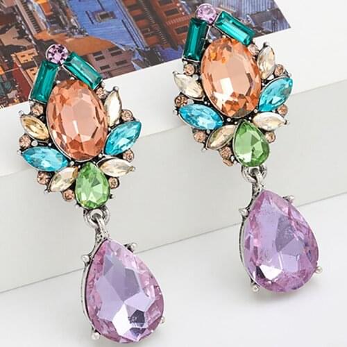 ZHINI Trendy Luxury Shiny Cubic Zircon Drop Earrings for Women Elegant Female Earrings Weddings Jewelry 2020 pendientes brincos