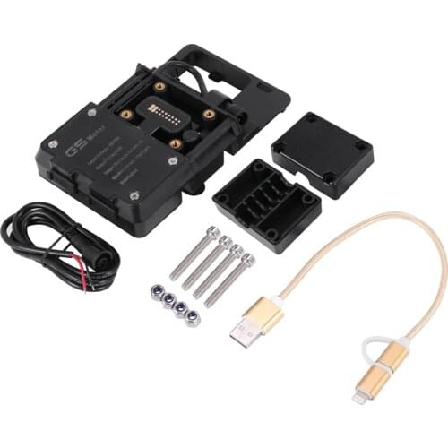 Motorcycle Navigation Bracket ABS, Mobile Phone Usb Charging Black Mount for Bmw R1200Gs F800Gs Adv F700Gs R1250Gs Crf 1000L F75
