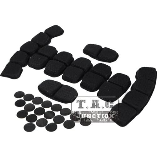 Tactical Helmet Pad Set Vented Lux Liner Pad Impax Superior Memory Foam Cushioned Pad set For Combat Helmets Black 9PCS/Set