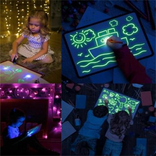 New A5 Drawing With Light Fun And Developing Toy Drawing Board Magic Draw Educational Toys Kids Gift