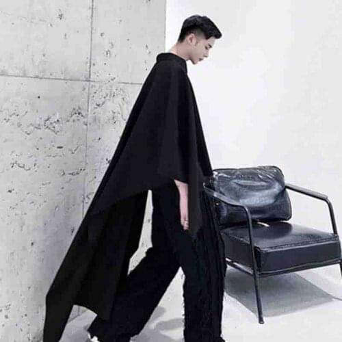 New Style of Wool Cloth Personality Cape unbuttoned pullover trenchcoat before the performance of short after the long coat cloa