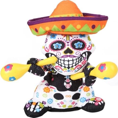 Halloween Plush Toys Sand Hammer Ghost Animated Dancing Ghost Dolls Electric Funny Children Toys Halloween Toy