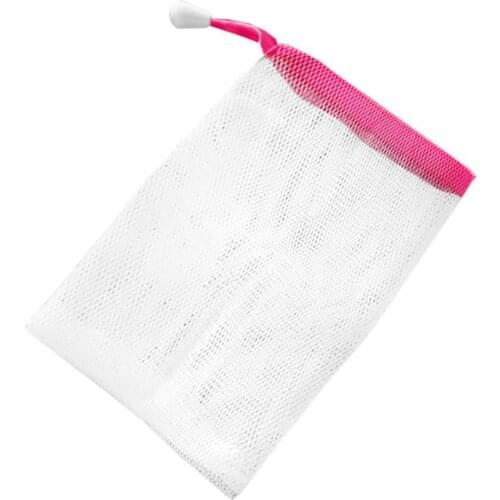 Bubble Foam Net Portable with Hanging Rope Random Color Mesh Cleansing Saver Bag for Home