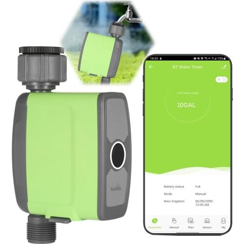 Programmable BT Water Timer Hose Faucet Timer Outdoor Battery Operated Water Flow Meter Automatic Watering Sprinkler System