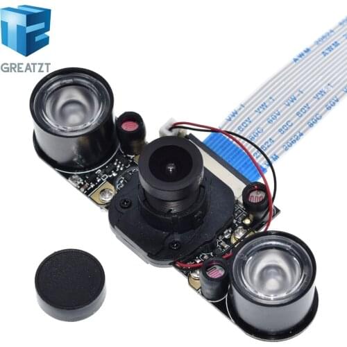 Raspberry Pi 3 IR-CUT Camera Night Vision Focal Adjustable 5 MP OV5647 Automatically Switch Day /Night Mode for RPI 3B+/3B/2B