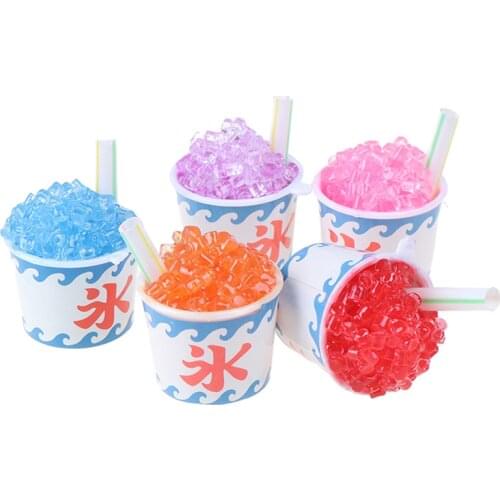 Random 1pc Cute Dollhouse Miniature Drink Ice Cream Cups Set Model Pretend Play Mini Food Fit Play House Toy Doll Accessories