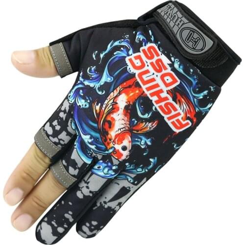 Three finger cut sport fishing gloves for hunting gloves guantes pesca finger protector gloves fishing fingertip