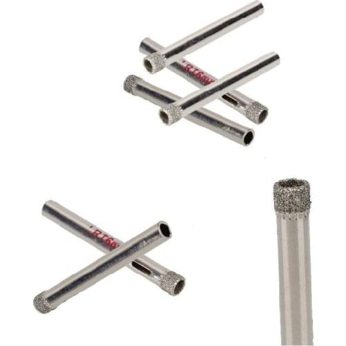 10Pcs 6mm Diamond Coated Drill Bit Tile Ceramic Glass Hole Saws Silver JAN88