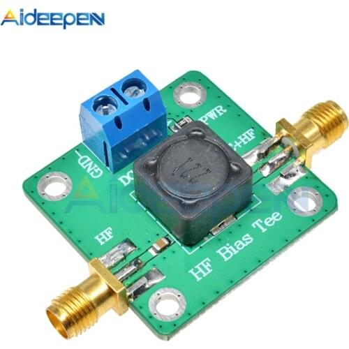 DC 50V 600mA Bias Tee 50K-60MHz RF Microwave Dc Feeder Offset Blocker Module For Short Wave RTL SDR LNA HAM Radio Amplifier