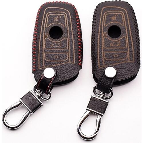 Top layer leather car key holder case cover remote for BMW 1/5/6/7 series M3 M5 X1 X3 X5 X6 E36 E39 E46 E30 E60 E92 starline a91
