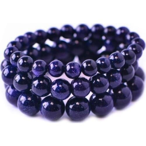 Vintage Navy Blue Sandstone Bead Bracelets for Women on The Womens Hand Fashion Jewelry Christmas Gift Charm Bracelets