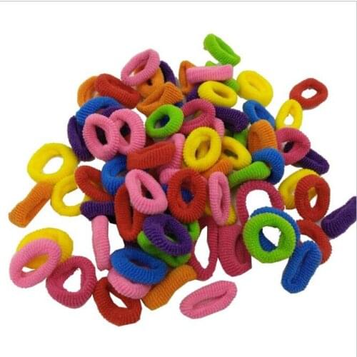 100pc Small Ring Hair Bands Girls Colorful Elastic Hair Rope Tie Gums Kids Rubber Band Ponytail Holder Hair Accessories headwear