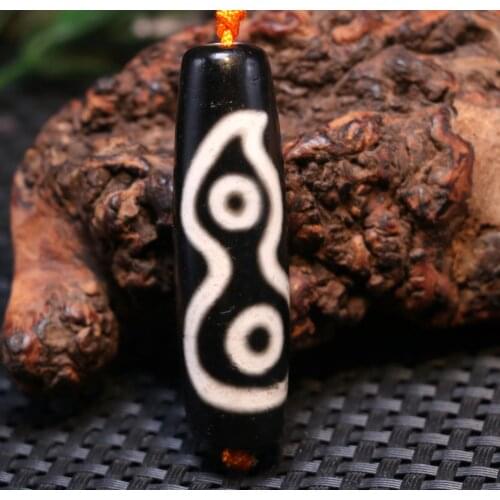 Magic Power Tibetan Old Agate Wulou Fengshui Symbol Totem dZi Bead Pendant $$$ Timestown zhang