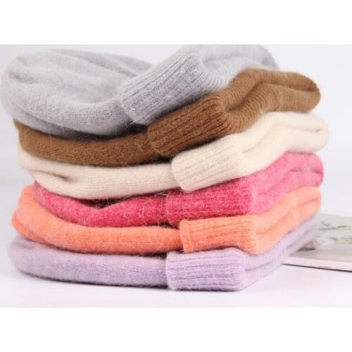 VISROVER 6 Colors New Unisex Rabbit fur Woman Winter Hat Soft Autumn Cap Best Matched Cashmere Woman Warm Skullies Beanie Gift