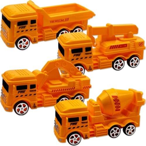 1 Pcs/Set Vehicle Truck Car Model Plastic Pull back car Mixer excavator Engineering Model Toy Cars for Kids Children Boys Gift