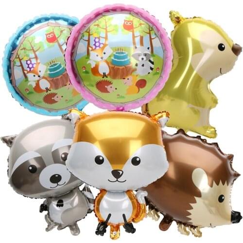 1pc Jungle Animal Balloons Animal Hedgehog Fox Squirrel Aluminum Foil Balloons Baby Shower Birthday Party Decorations Supply
