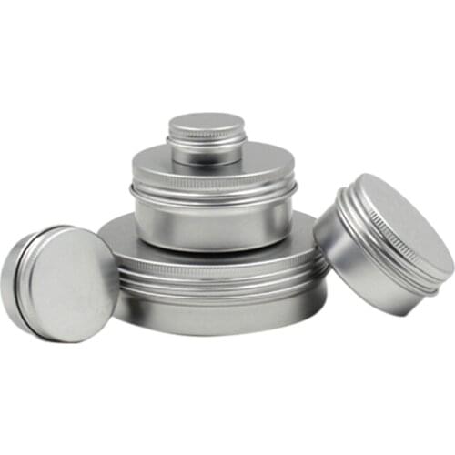 10/20/50/100/150ML Aluminum Tin Jar Lip Balm Container Empty Candle Jars Metal Containers Cream Pot Box