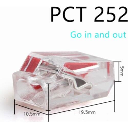 2/5 / 10PCS Wire Connector PCT-252 / 253/254/255 Mini Quick Push-In Terminal Blocks Compact Wire Connector