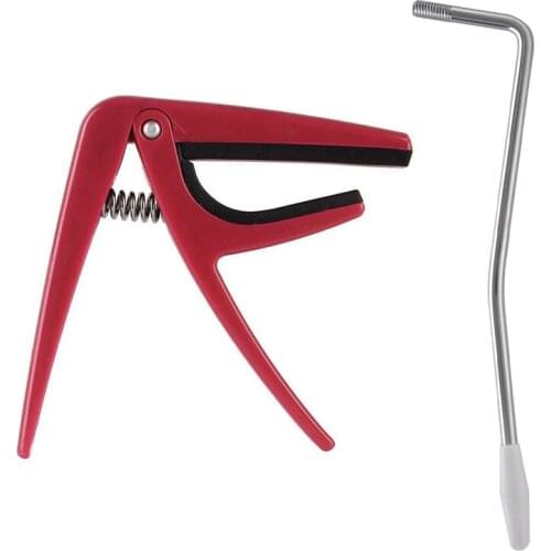 2 Pcs Guitar Accessories: 1 Pcs Quick Change Trigger Capo Key Clamp & 1 Pcs Rocker Tremolo Arm Vibrato Steel Lever