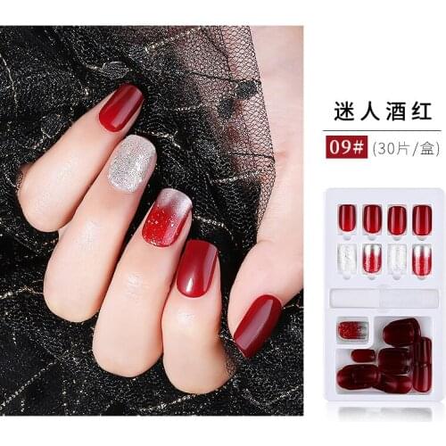 30pcs/Box Ballerina Uses Glue To Press On The Fake Nails Solid Color Removable Fake Nail Patch French Full Coverage Fake Nails