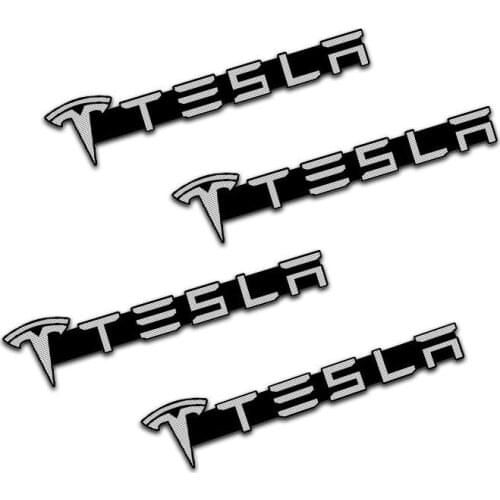 4pcs Speaker Stereo 3D Aluminum Badge Emblem Sticker Horn Sound Letter Sticker For Tesla Model 3 Model X Model S Car Accessories