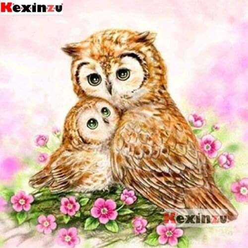 Kexinzu 5D diamond mosaic -Owl flower- home decoration diamond embroidery diy diamond painting cross stitch kit Christmas Gift