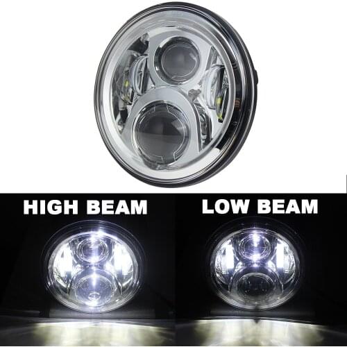Motorcycle Accessories Black/Chrome 7 inch led headloght Driving Headlamp For jeep Wrangler JK TJ CJ LJ Dyna Street