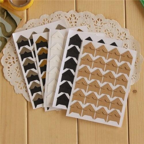 24 pcs (1 sheets) DIY Photo Album Scrapbook Corner Sticker Photo Albums kraft Paper Stickers for Photo Albums Frame Decoration