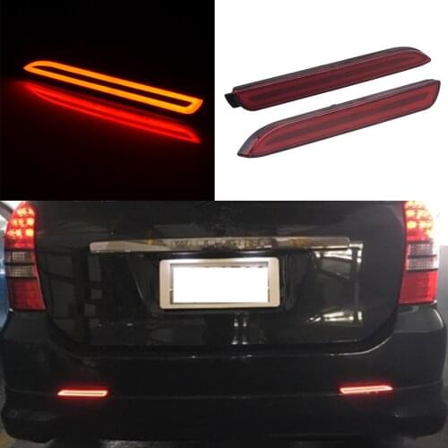 Car Red LED Rear Bumper Reflectors Fog Brake Tail Light Turn Signal Lamp Fit for Toyota RAV4 Avalon Lexus RC350 GX470 RX300 IS-F